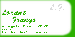 lorant franyo business card